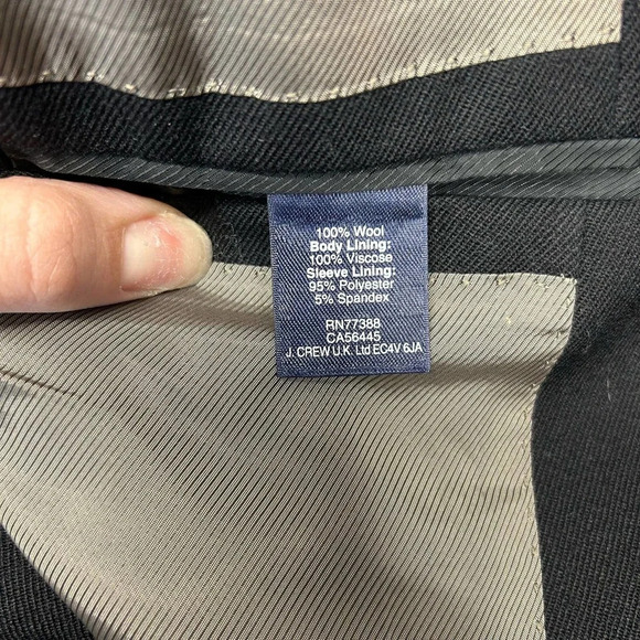 J. Crew Ludlow Blazer Black Luxe Matte Wool Gabardine Size 6 - Picture 8 of 9